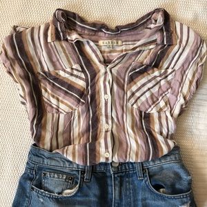 striped button up blouse